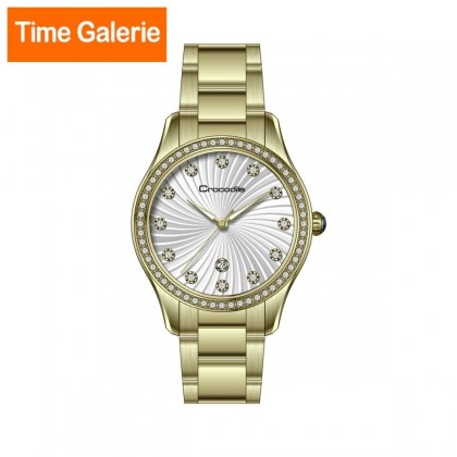 Crocodile CRDW6816.318 Gold Stainless Steel Strap with White DIal Analog Women Watch 